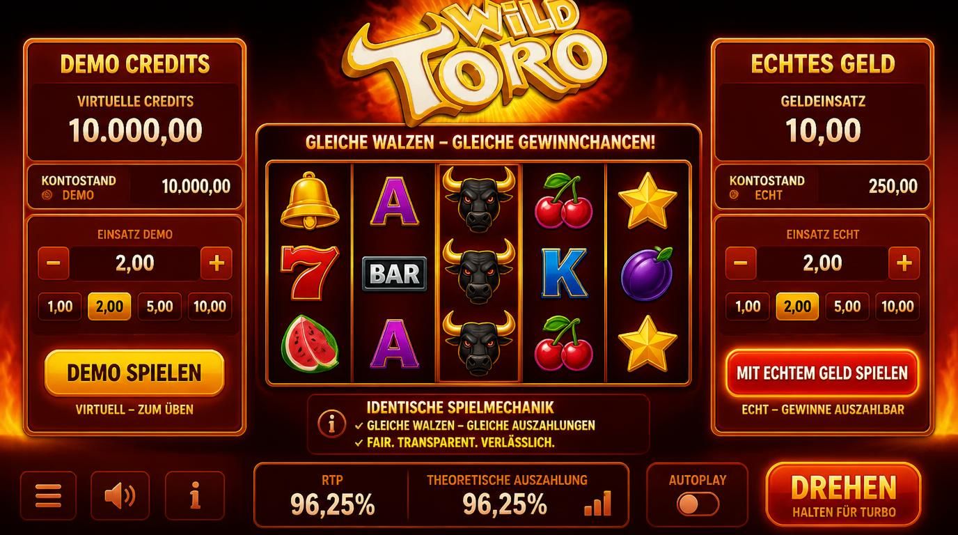 Demo-Modus vs Echtgeld: gleiche RTP und Features