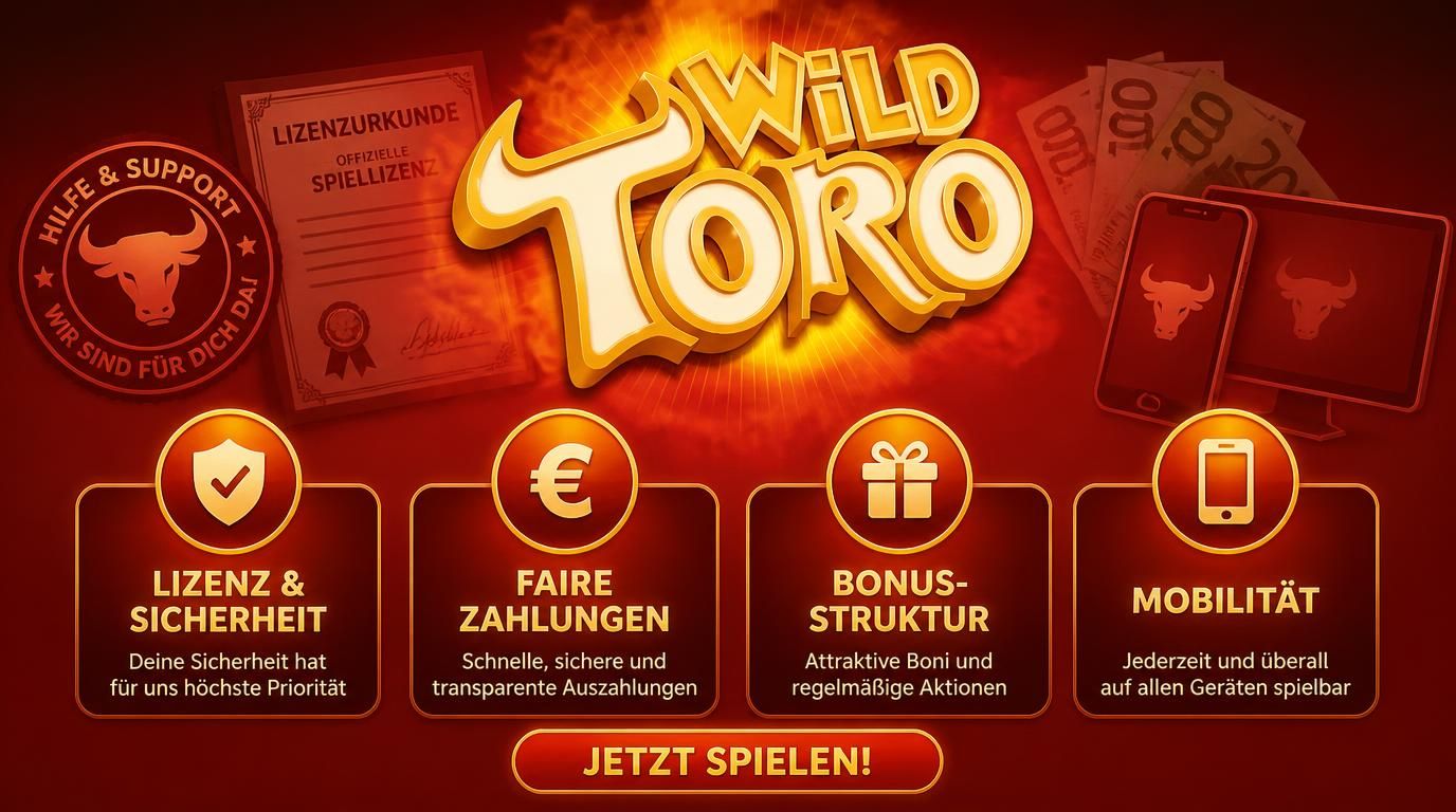 Symbole für Sicherheit, faire Regeln, Boni und mobiles Spiel mit Icons