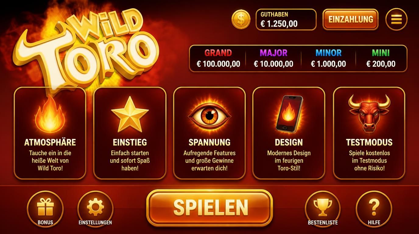 Grafische Übersicht der fünf wichtigsten Vorteile von Wild Toro auf einen Blick